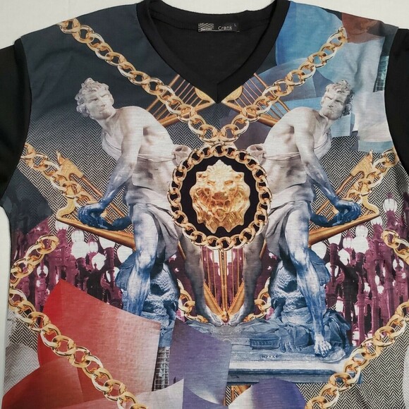 Crank T-shirt Made in USA King Tut Time V-Neck Creation of Adam Sz L Set of 2 - Picture 8 of 12